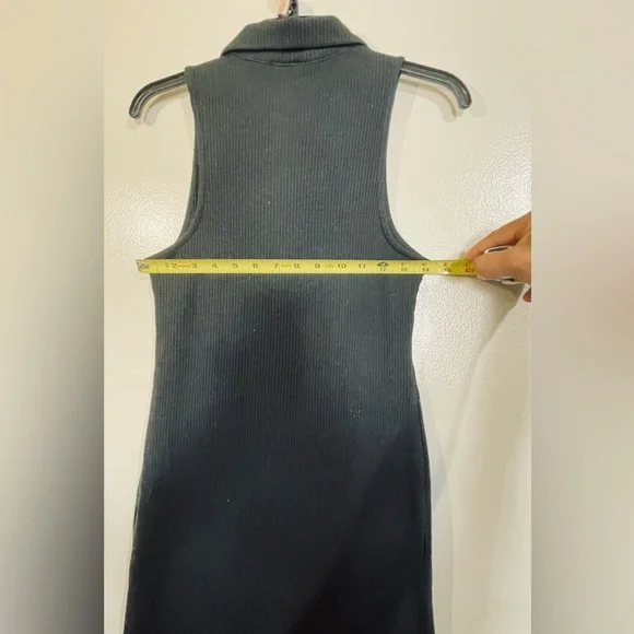 Wild Fable Women's Sleeveless Zip Front Bodycon Polo Dress Black L. - Picture 4 of 7